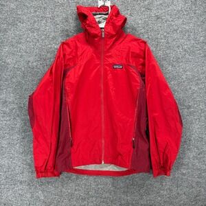 Patagonia Super Cell Jacket Women XS Red Waterproof Hooded Rain Jacket Shell